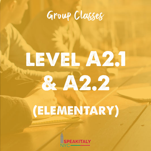 Group Classes - Level A2.1 & A2.2 (Elementary) - IN PERSON- BROOKLYN